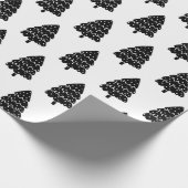 Moderner Schwarz-Weiß-Weihnachtsbaum Geschenkpapier (Ecke)