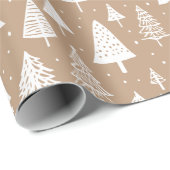 Moderner Schwarz-Weiß-Weihnachtsbaum Geschenkpapier (Rolleneckpunkt)