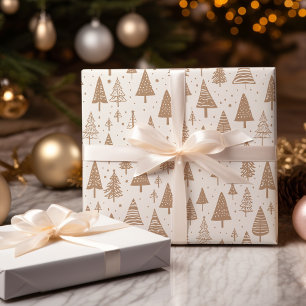 Moderner Schwarz-Weiß-Weihnachtsbaum Geschenkpapier