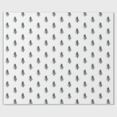 Moderner Schwarz-Weiß-Weihnachtsbaum Geschenkpapier (Flach)