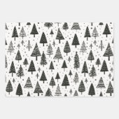 Moderner Schwarz-Weiß-Weihnachtsbaum Geschenkpapier Set (Vorderseite 2)