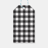 Moderner Schwarz-Weiß-Weihnachtsbaum Kariert Geschenkanhänger (Rückseite)