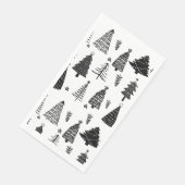 Moderner Schwarz-Weiß-Weihnachtsbaum Serviette (Ecke)