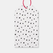 Moderner Schwarz-Weiß-Weihnachtsbaum und -Punkte Geschenkanhänger (Rückseite)