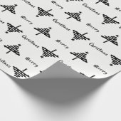 Moderner Schwarz-Weiß Weihnachtsbaum Urlaub Geschenkpapier (Ecke)