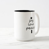 Moderner Schwarz-Weiß-Weihnachtsbaum Zweifarbige Tasse (VorderseiteRechts)