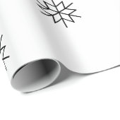 Moderner Schwarz-Weiß-Weihnachtsstar Geschenkpapier (Rolleneckpunkt)
