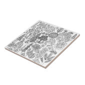 Moderner Schwarz-Weiß-Weiß-Weiß-Baum Gemustert Fliese (Seite)