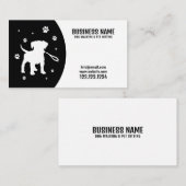 Moderner Schwarz-Weiß-Welpe-Silhouette Spaziergang Visitenkarte (Vorne/Hinten)