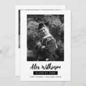 Moderner Schwarz-weißer 3 Foto Minimalistischer Ab Einladung (Vorne/Hinten)