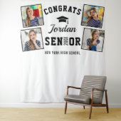 Moderner Schwarz-weißer Abschluss Foto Stand Hinte Wandteppich (Beispiel)