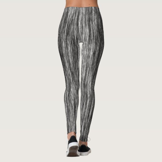 Moderner Schwarz-weißer abstrakter Grafikmuster-Ch Leggings (Rückseite)