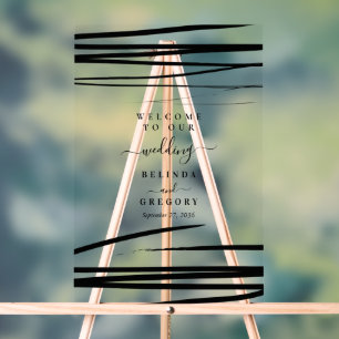 Moderner Schwarz-weißer Abstrakter Hochzeitstag Acrylschild