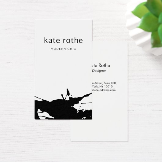 Moderner Schwarz-weißer Abstrakter Spritzer (Schreibtisch)