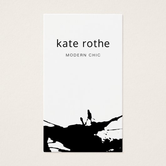 Moderner Schwarz-weißer Abstrakter Spritzer (Vorderseite)