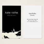 Moderner Schwarz-weißer Abstrakter Spritzer (Vorne & Hinten)