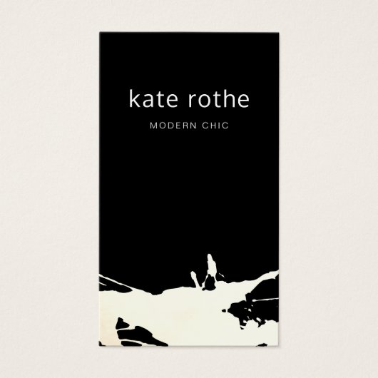 Moderner Schwarz-weißer Abstrakter Spritzer (Vorderseite)