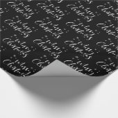 Moderner Schwarz-weißer Baum Frohe Weihnachten Geschenkpapier (Ecke)