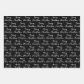 Moderner Schwarz-weißer Baum Frohe Weihnachten Geschenkpapier Set (Vorderseite 2)