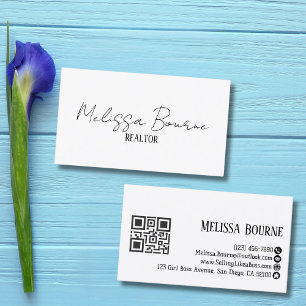 Moderner Schwarz-weißer, Beruflicher QR-Code Visitenkarte