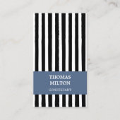 Moderner Schwarz-weißer Blue Stripes-Berater Visitenkarte (Vorderseite)