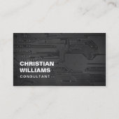 Moderner Schwarz-weißer CircuitBoard-Berater Visitenkarte (Vorderseite)