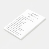 Moderner Schwarz-weißer Elegant Habit Tracker Post-it Klebezettel (angewinkelt)