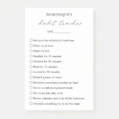 Moderner Schwarz-weißer Elegant Habit Tracker Post-it Klebezettel (Vorderseite)
