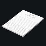 Moderner Schwarz-weißer Eleganter einfacher Habit  Notizblock<br><div class="desc">Modernes schwarz-weißes Notizblock mit einem einfachen Layout mit "Gewohnheitstracker" in eleganter und schicker Kalligrafie mit Ihrem Namen,  einer Zeile für das Datum und einer Checkliste.</div>