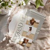 Moderner Schwarz-weißer geometrischer 3-Foto-Absch Ankündigung