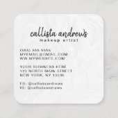 Moderner Schwarz-weißer Glitzer Wirbel Marmorfarbe Quadratische Visitenkarte (Rückseite)