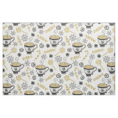 Moderner Schwarz-weißer Goldkaffee-Cup Schneeflock Stoff (Fat Quarter (45,7 x 55,9 cm))