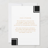 Moderner Schwarz-weißer Grad Foto Abschluss Ankündigung (Rückseite)