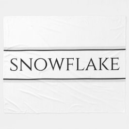 Moderner Schwarz-weißer grauer Streifen SNOWFLAKE Fleecedecke
