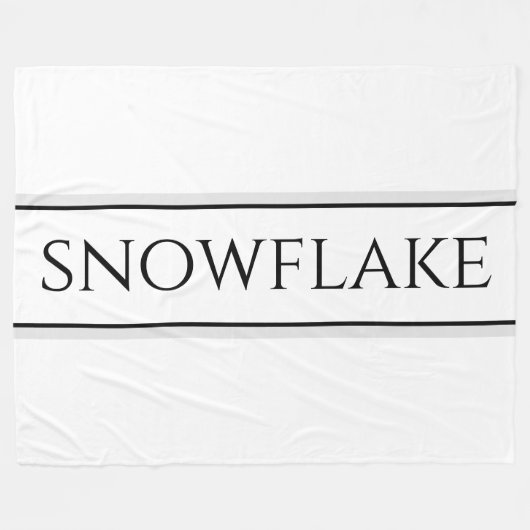 Moderner Schwarz-weißer grauer Streifen SNOWFLAKE  Fleecedecke (Vorderseite (Horizontal))