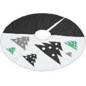 Moderner Schwarz-weißer Grauer Weihnachtsbaum Polyester Weihnachtsbaumdecke (Schrägansicht)