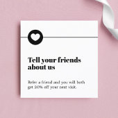 Moderner Schwarz-weißer Herzsaal Empfehlungskarte