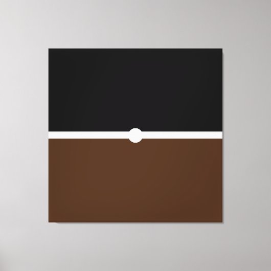 Moderner Schwarz-weißer Kakaobraun-Farbblock Leinwanddruck (Vorderseite)