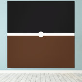 Moderner Schwarz-weißer Kakaobraun-Farbblock Leinwanddruck (Insitu (Holzboden))