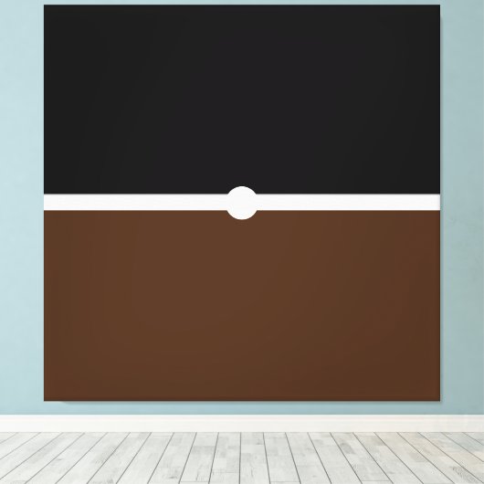 Moderner Schwarz-weißer Kakaobraun-Farbblock Leinwanddruck (Insitu (Holzboden))