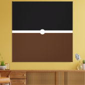 Moderner Schwarz-weißer Kakaobraun-Farbblock Leinwanddruck (Insitu (Wohnzimmer))