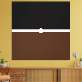 Moderner Schwarz-weißer Kakaobraun-Farbblock Leinwanddruck