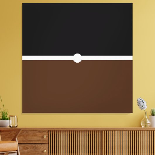 Moderner Schwarz-weißer Kakaobraun-Farbblock Leinwanddruck (Insitu (Wohnzimmer))