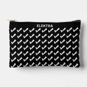 Moderner Schwarz-weißer Karo Mark Pattern Zubehörtasche (Vorderseite)