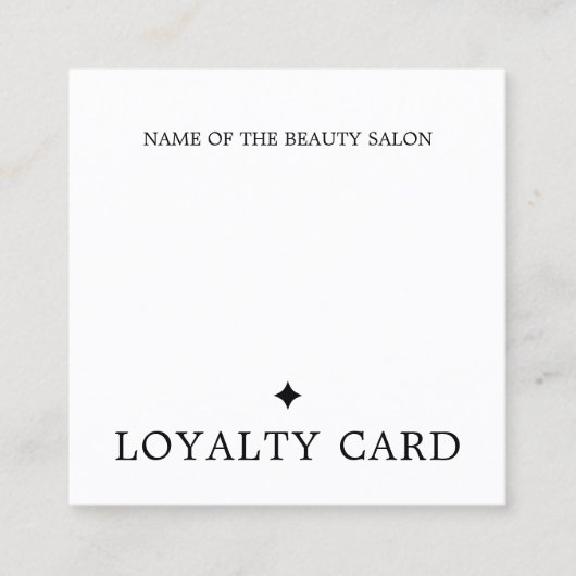 Moderner Schwarz-weißer kühner Salon Treuekarte (Vorderseite)