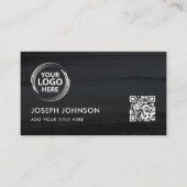 Moderner Schwarz-weißer Logo Dunkelgrauer Pinsel Q Visitenkarte (Vorderseite)