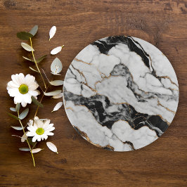 Moderner Schwarz-weißer Marmor Dekoschale
