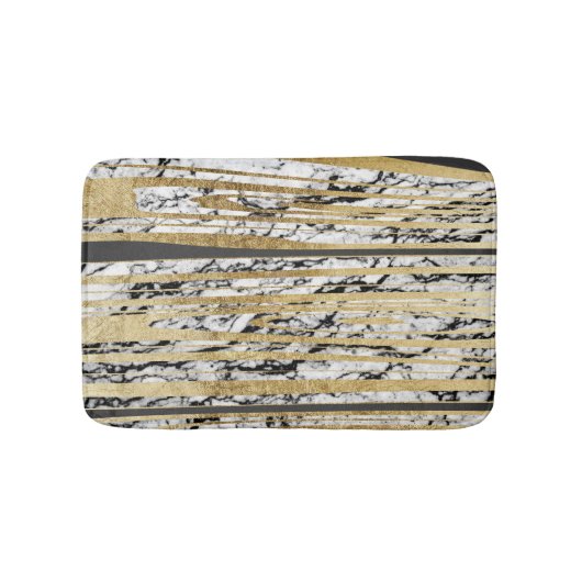 Moderner Schwarz-weißer Marmor mit Badematte (Vorderseite)