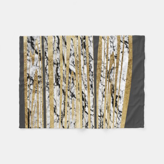 Moderner Schwarz-weißer Marmor mit Fleecedecke (Vorderseite (Horizontal))
