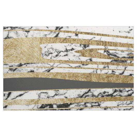 Moderner Schwarz-weißer Marmor mit Stoff (Fat Quarter (45,7 x 55,9 cm))